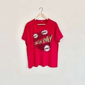 Vintage Green Day 1999 Tour Graphic Red Concert T Shirt Adult size Large